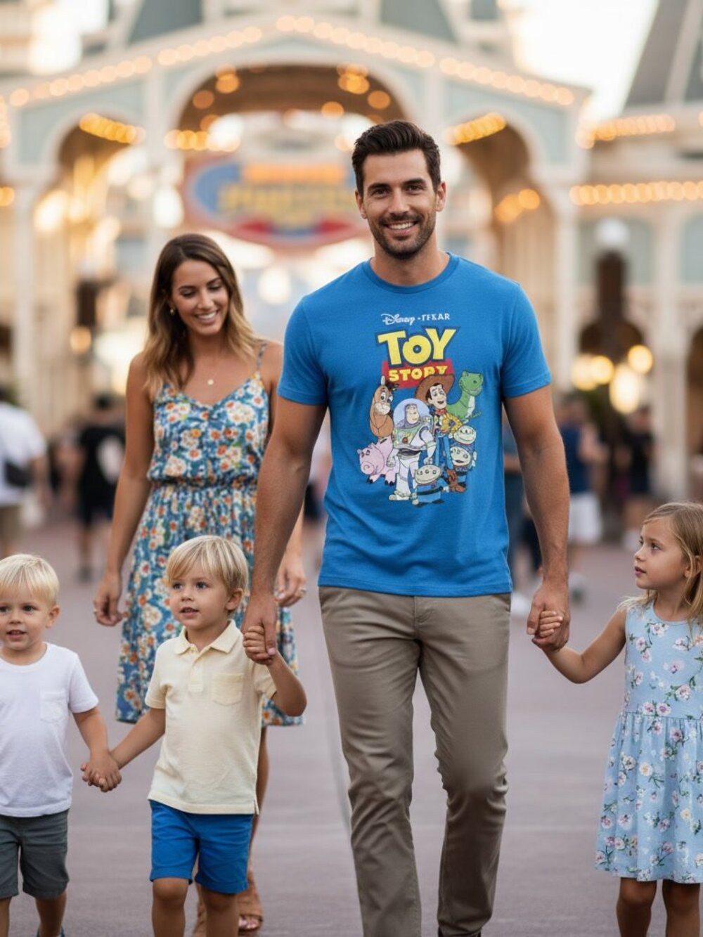 Disney Pixar Toy Story T-Shirt Blue Group Cast Graphic Tee